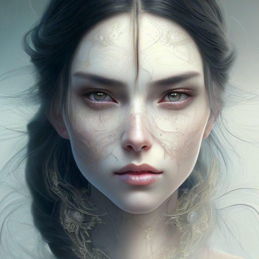 Пример генерации по промпту «Portrait of woman with long black»