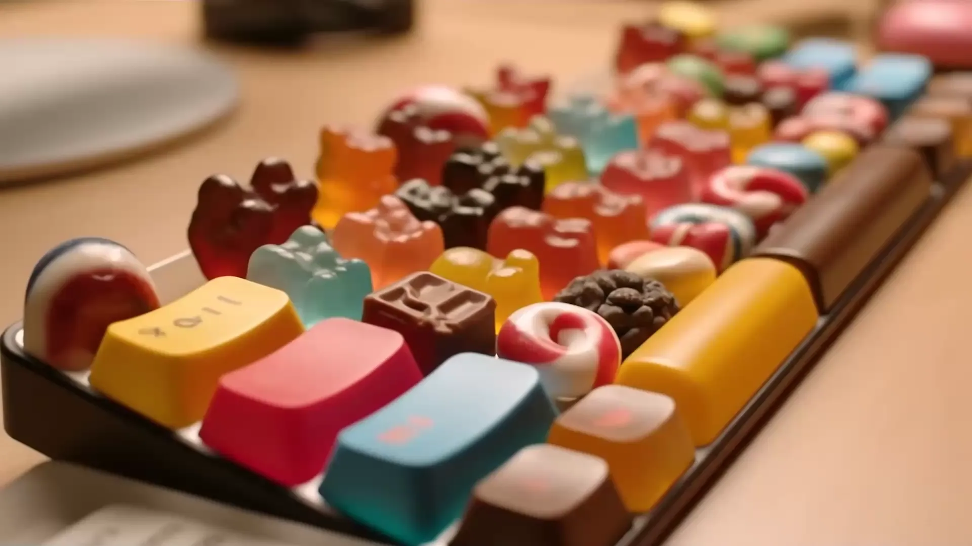Пример генерации по промпту «A keyboard whose keys are made»